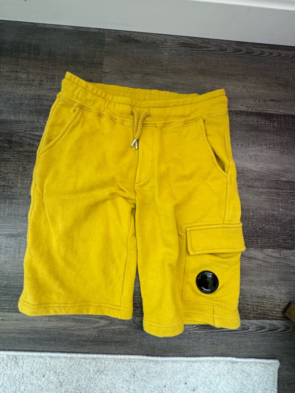 Kid’s Yellow Cargo Sweat Shorts